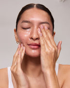 Model washing face with aeco 