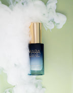 Clear Skin Mineral Milk with smoke effect on a light green background