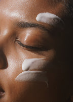 close up of a person with Clear Skin Mineral Milk on face