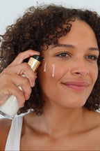 Model applying Pearl Peptide Glaze 