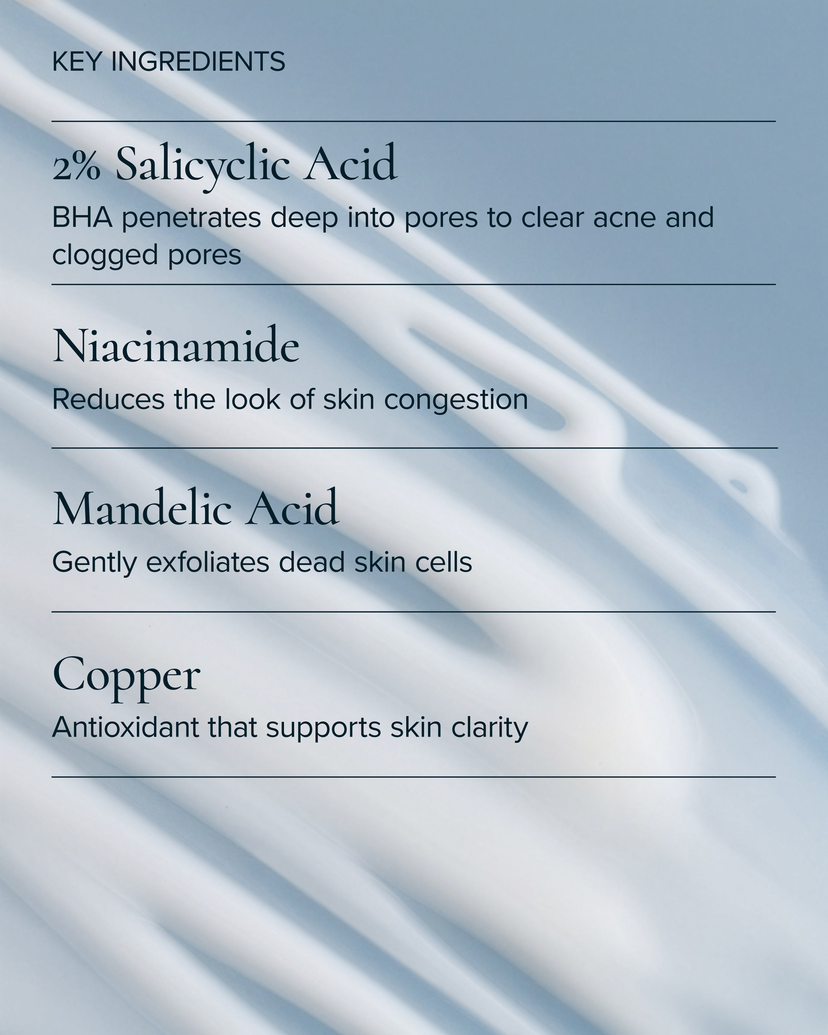 MARA Clear Skin Mineral Milk key ingredients 