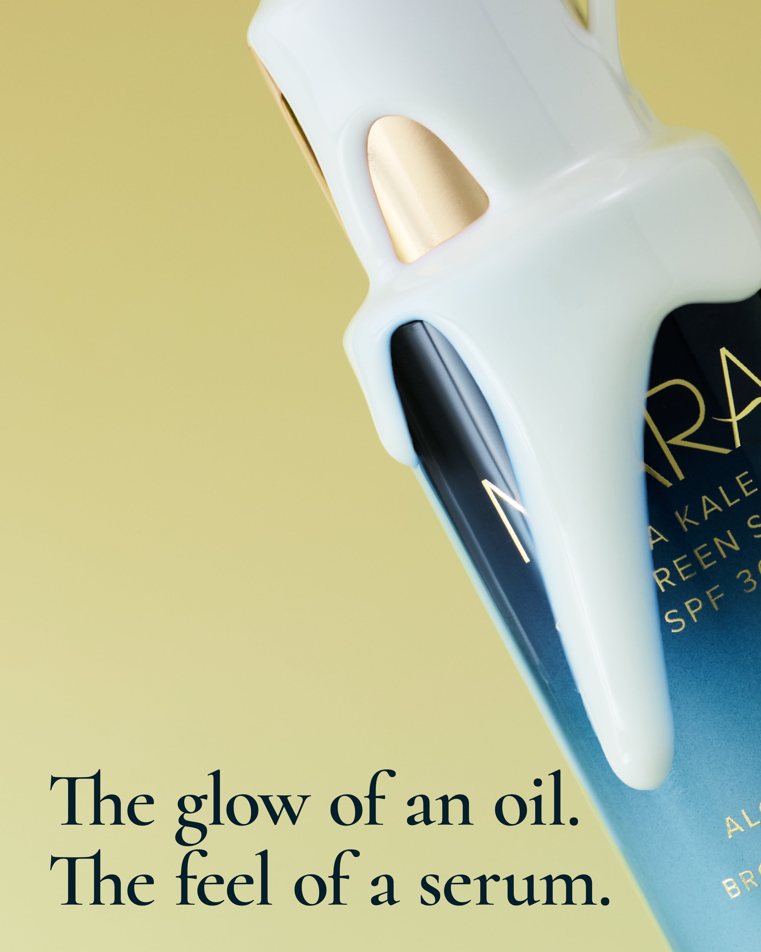 Close up of MARA Sea Kale Sunscreen dripping