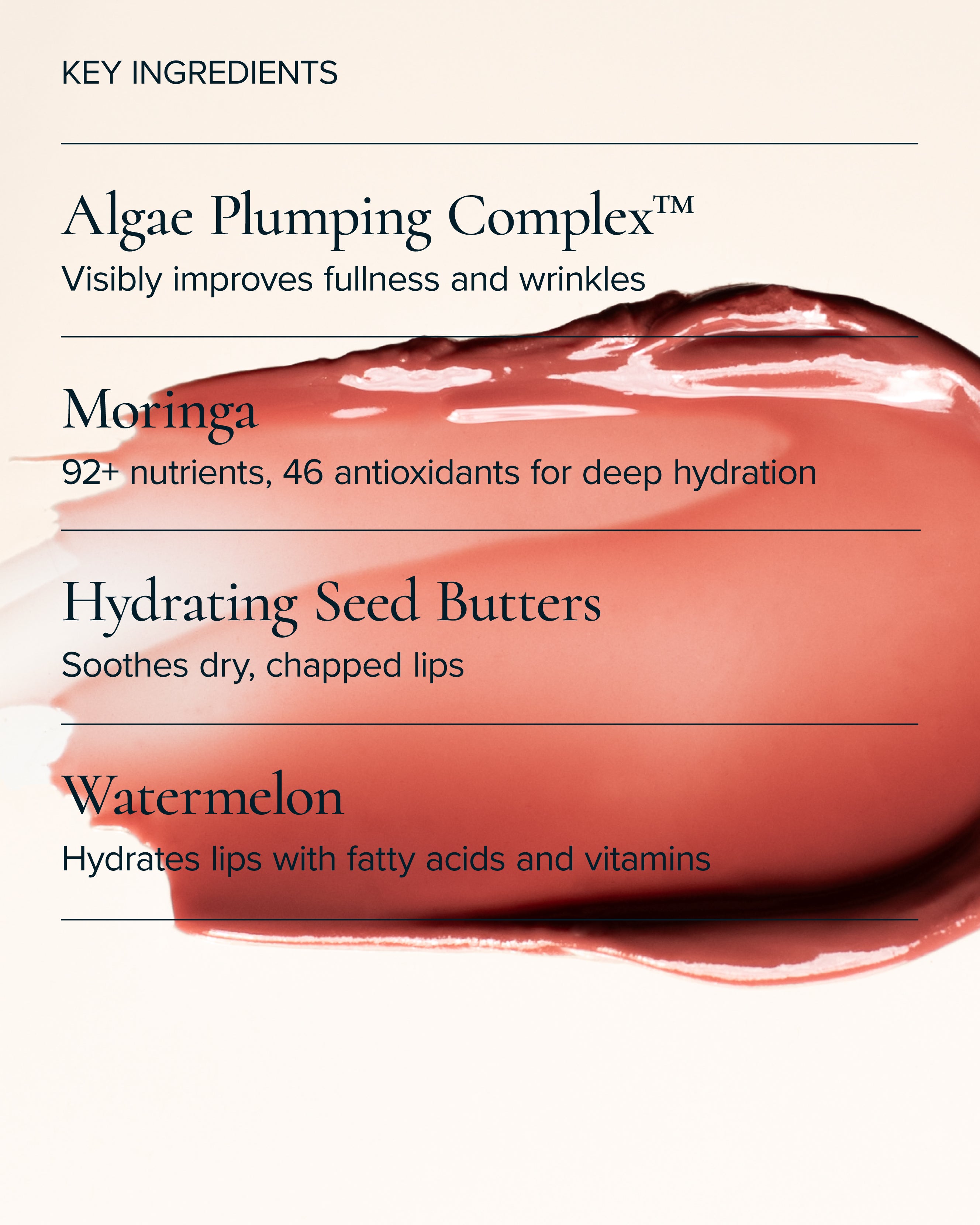 Key ingredients of MARA Sea Silk Lip Balm Nude Beach