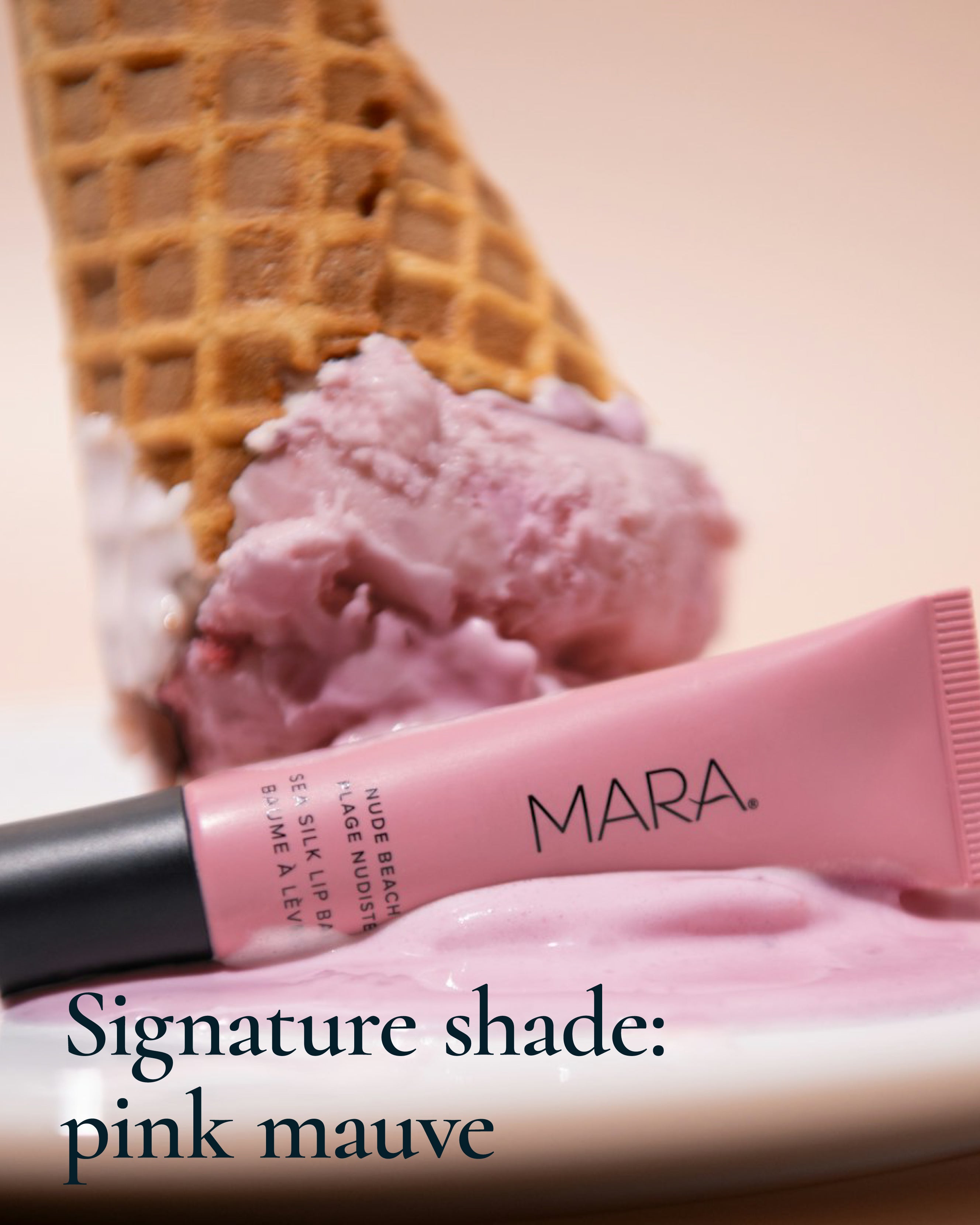 Signature shape of MARA Sea Silk Lip Balm Nude Beach