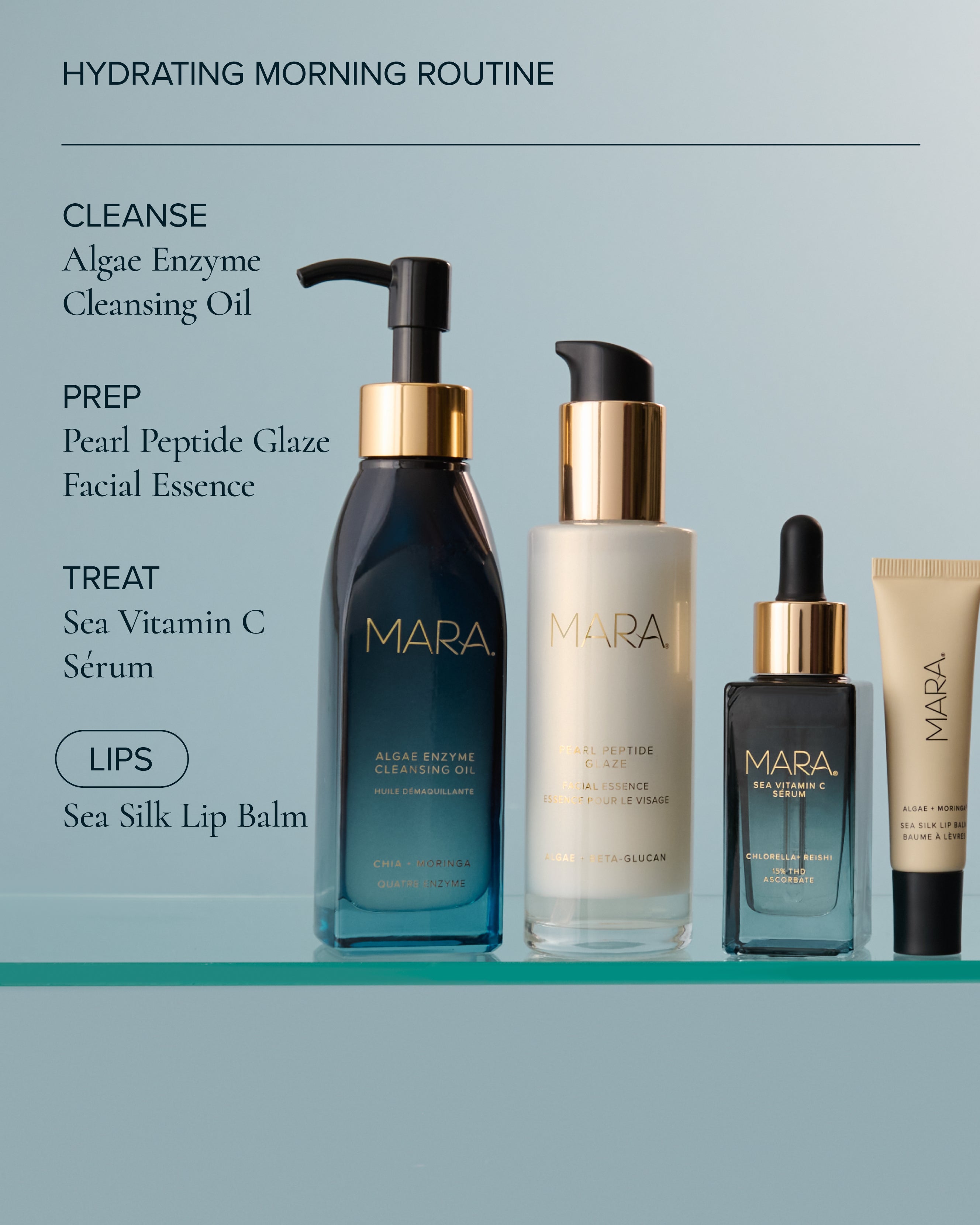 Hydrating morning routine with MARA Sea Silk Lip Balm Clear