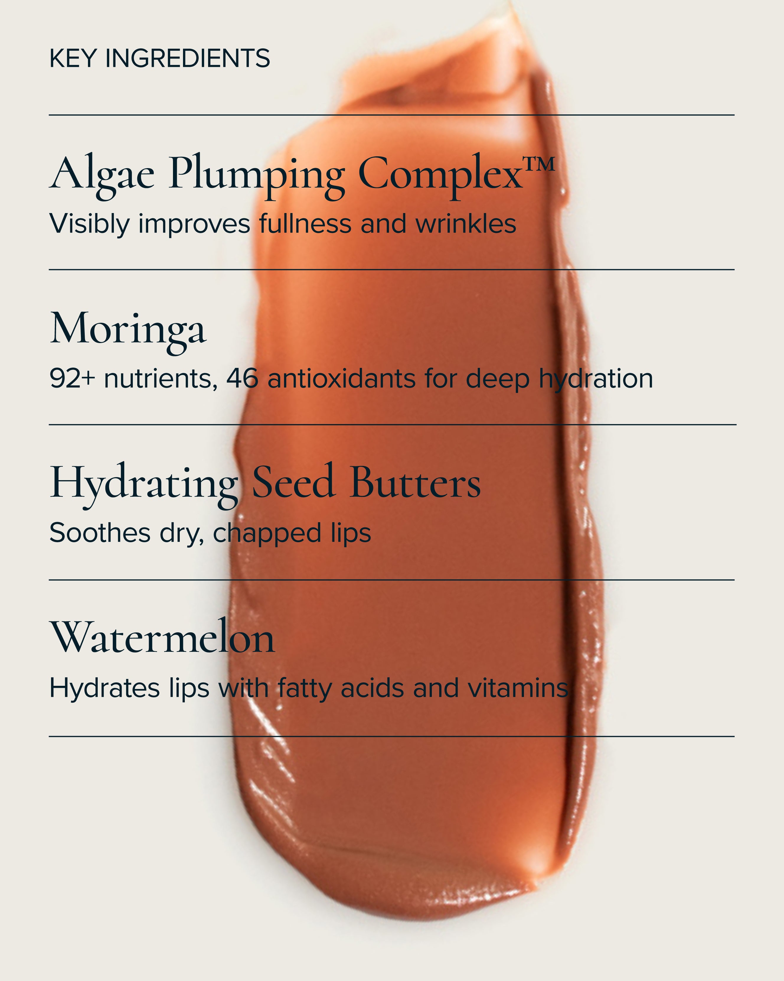 Key ingredients for MARA Sea Silk Lip Balm Sea Latte