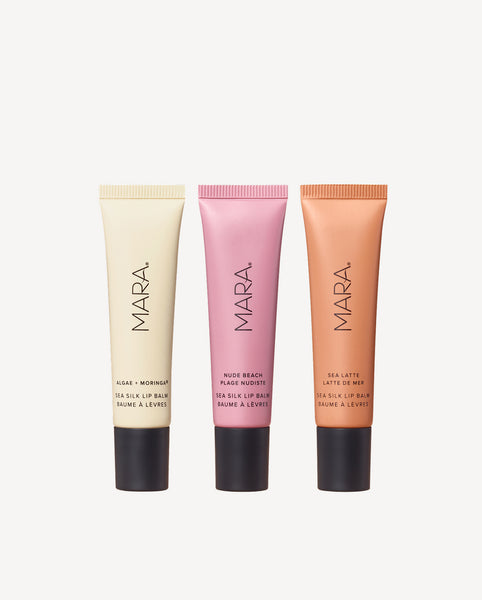 MARA Sea Silk Neapolitan Lip Set | Lip Balm Trio for Soft, Juicy Lips