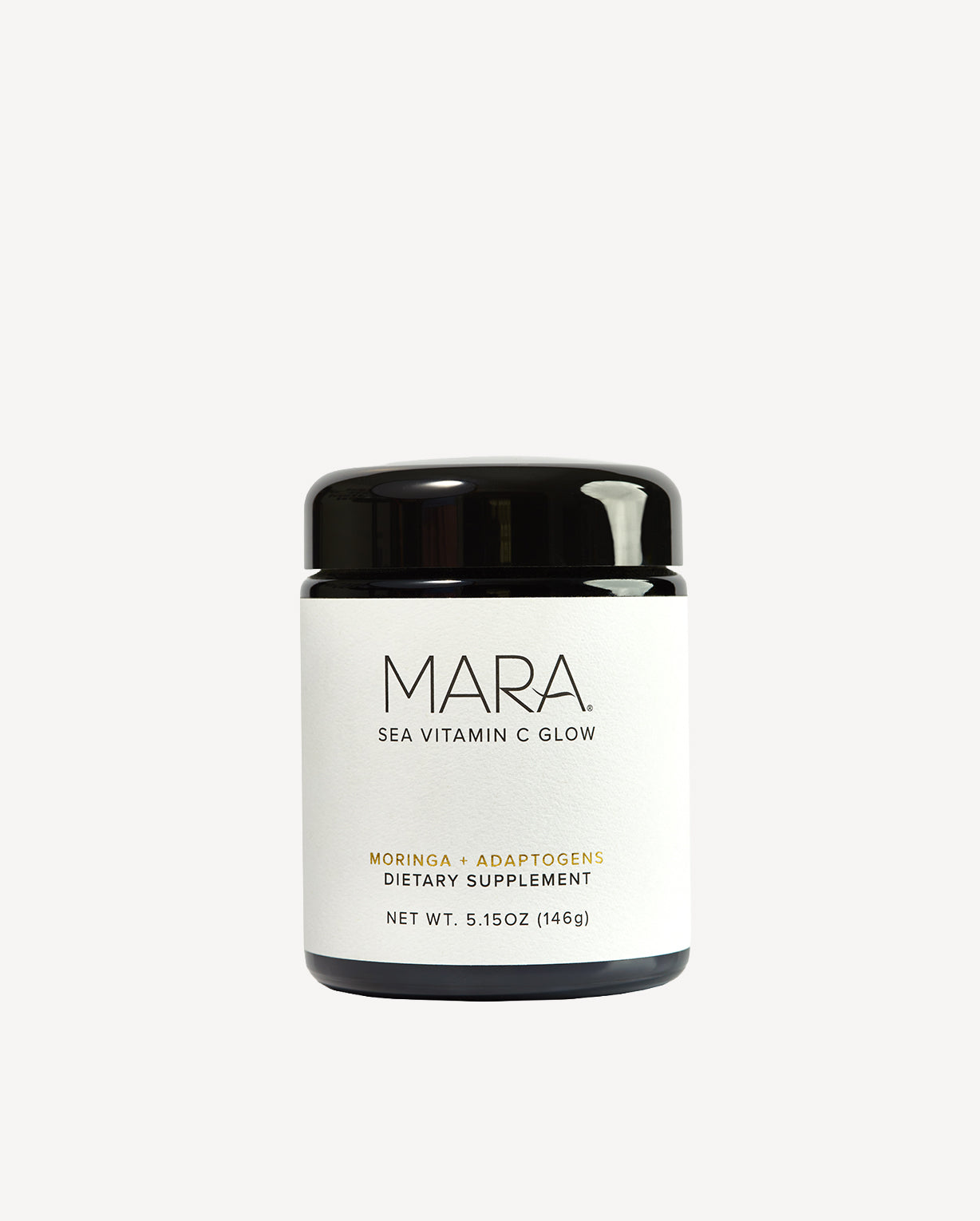 Mara Sea Vitamin C Glow dietary supplement jar on a white background