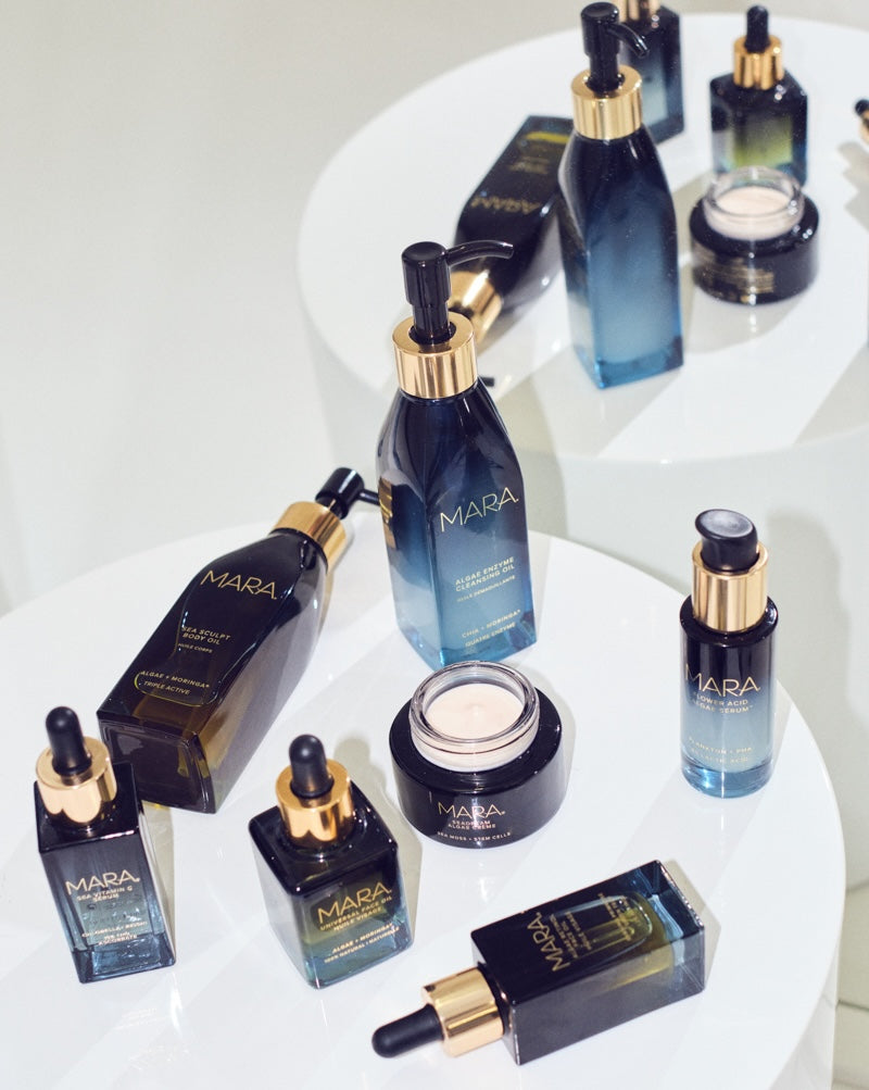 a bunch of MARA products displayed 