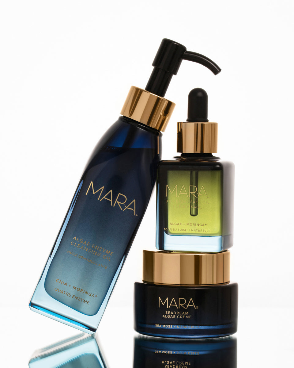 Cleansing Oil leaning on Universal Face Oil and SeaDream Algae Creme