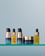 Deluxe Nighttime Set on glass shelf with blue background