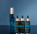 Mini MARA products on a reflective surface with a blue gradient background