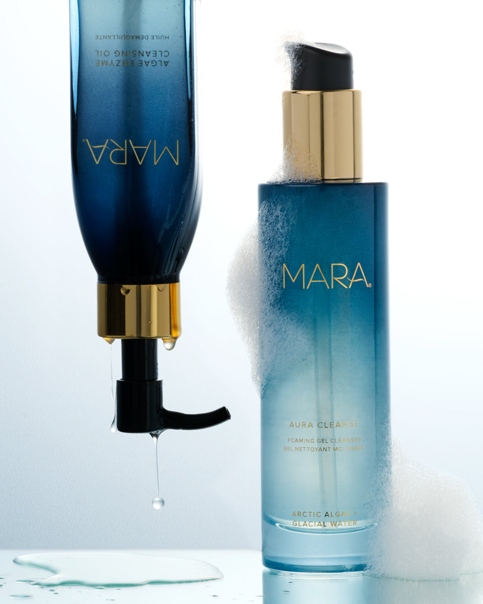Algae Enzyme Cleansing Oil and Aura Cleanse Foaming Gel Cleanser
