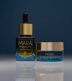 Mini Algae Retinol Face Oil and Mini SeaDream Algae Creme with blue background