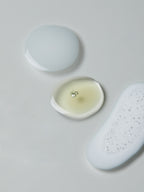 three swatches on white surface