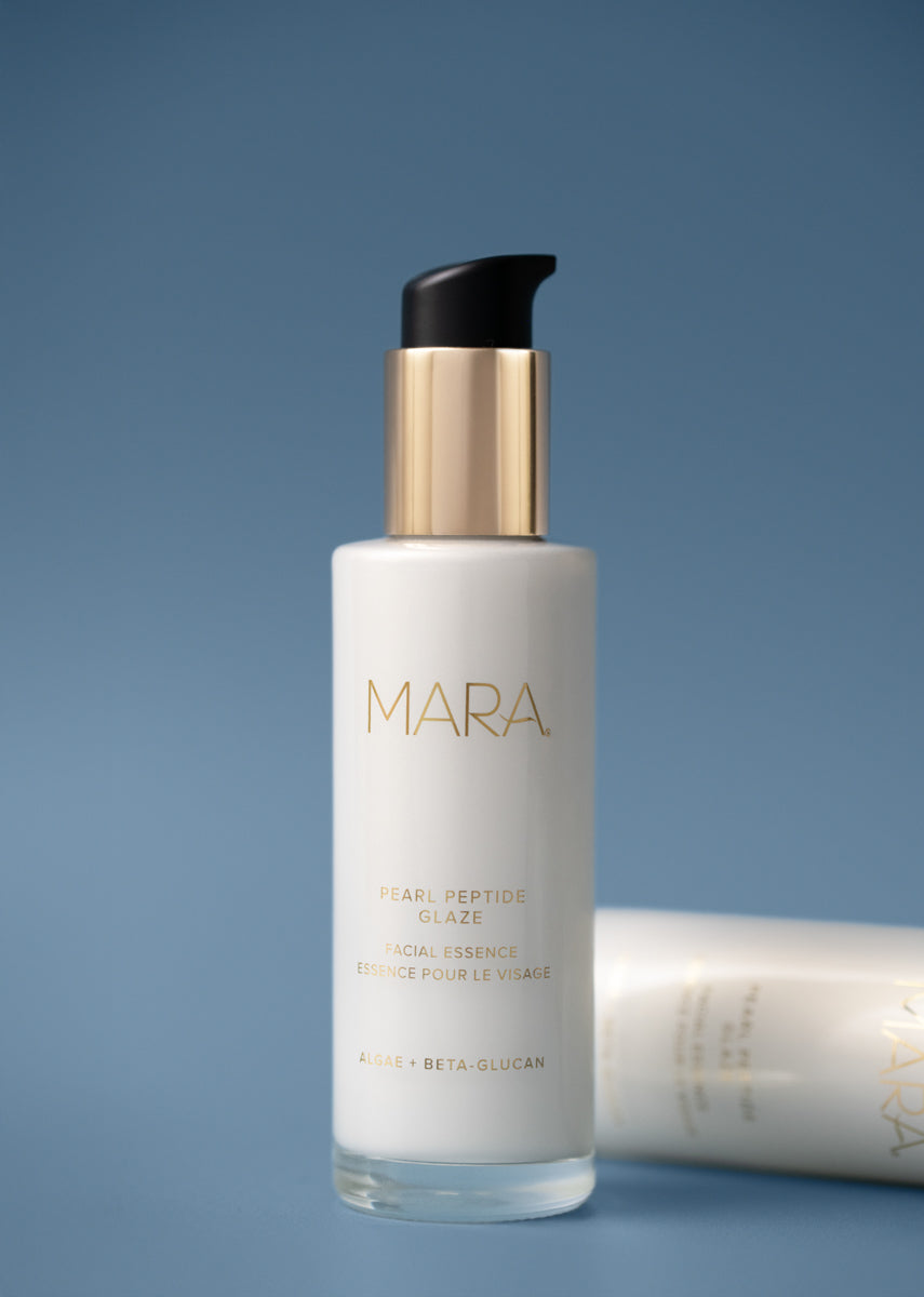 Pearl Peptide Glaze on blue background