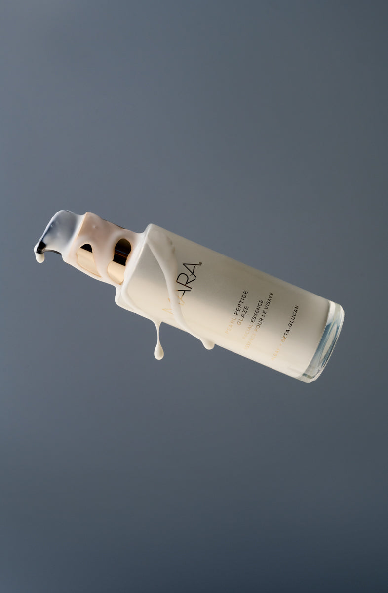 Mara Pearl Peptide dripping down the side of the bottle 