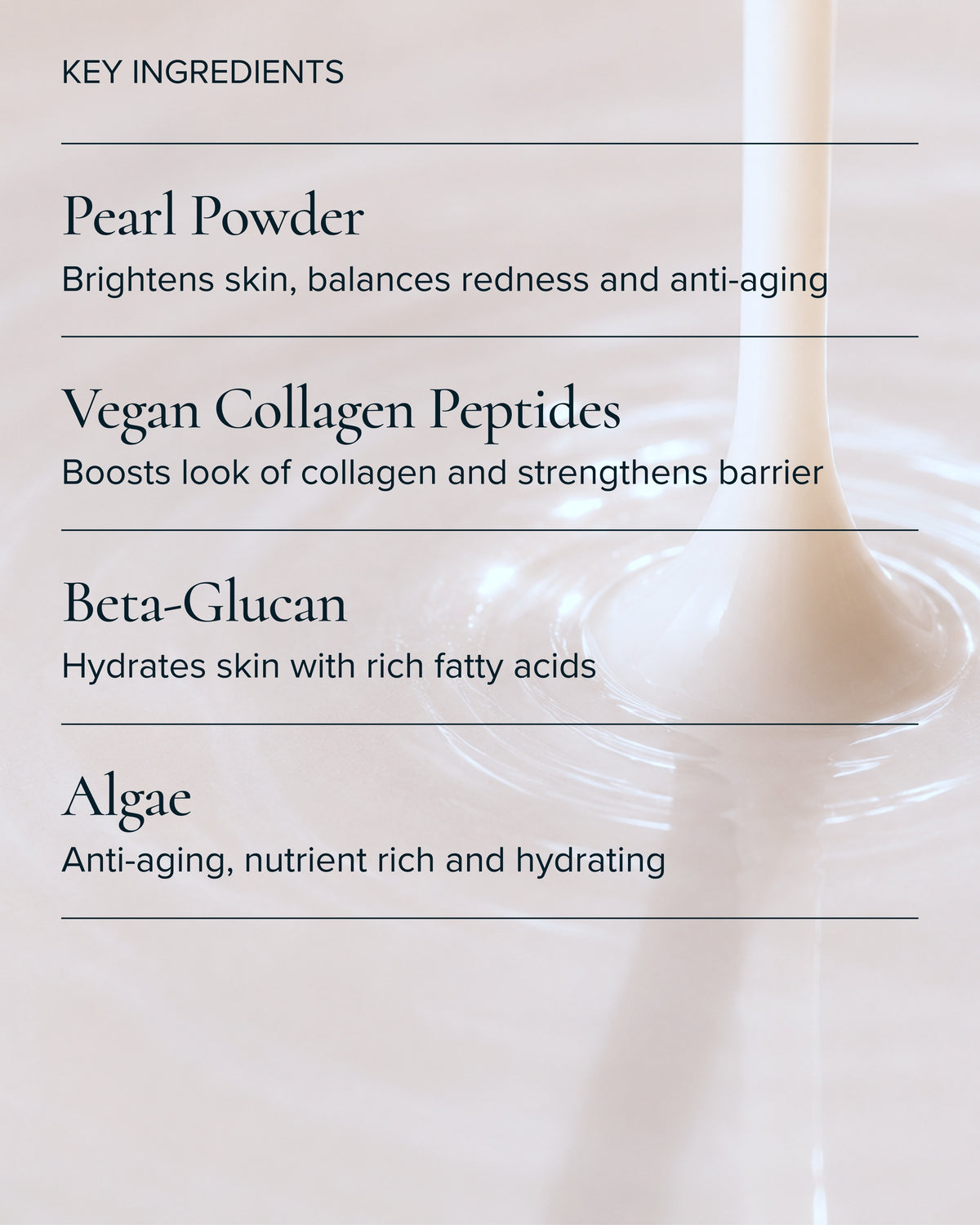 Key ingredients in Pearl Peptide Glaze