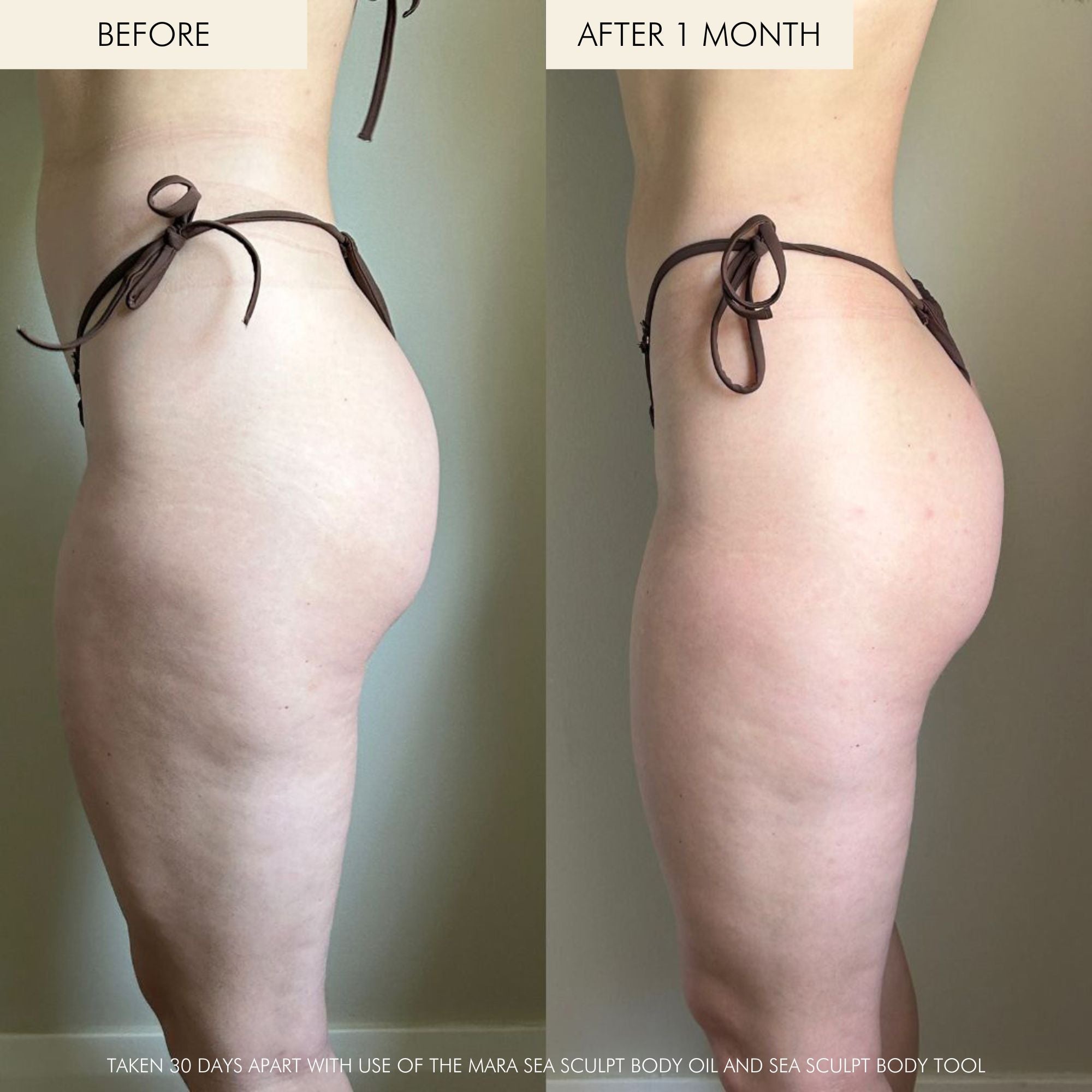 Sea Sculpt Body Oil and Body Tool Before and After