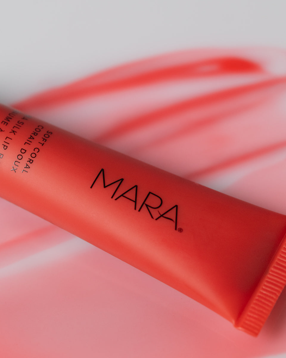 Soft Coral Sea Silk Lip Balm on swatch