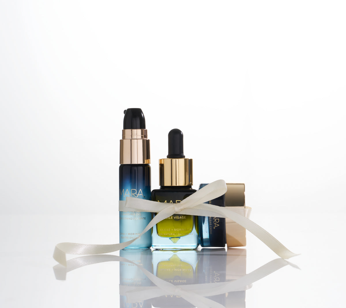 Sea the Glow Discovery Set wrapped with white ribbon