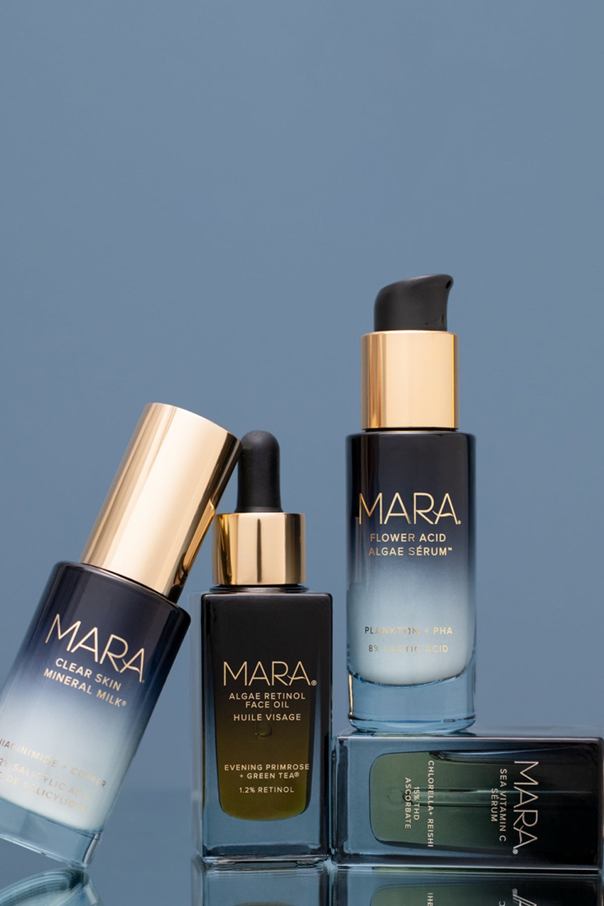 MARA treatments on blue background