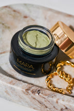 open Volcanic Sea Clay Detox Masque on a marble tray