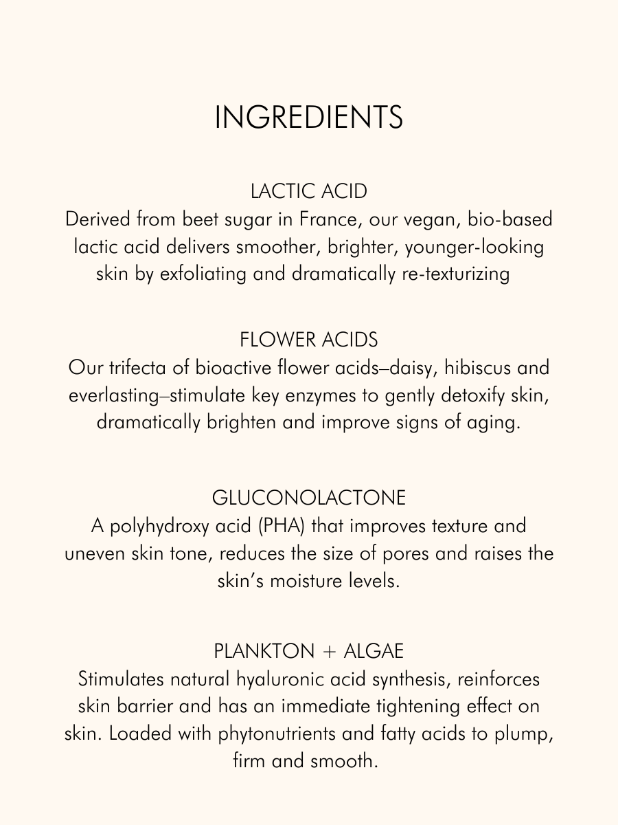 Flower Acid Algae Serum Ingredients