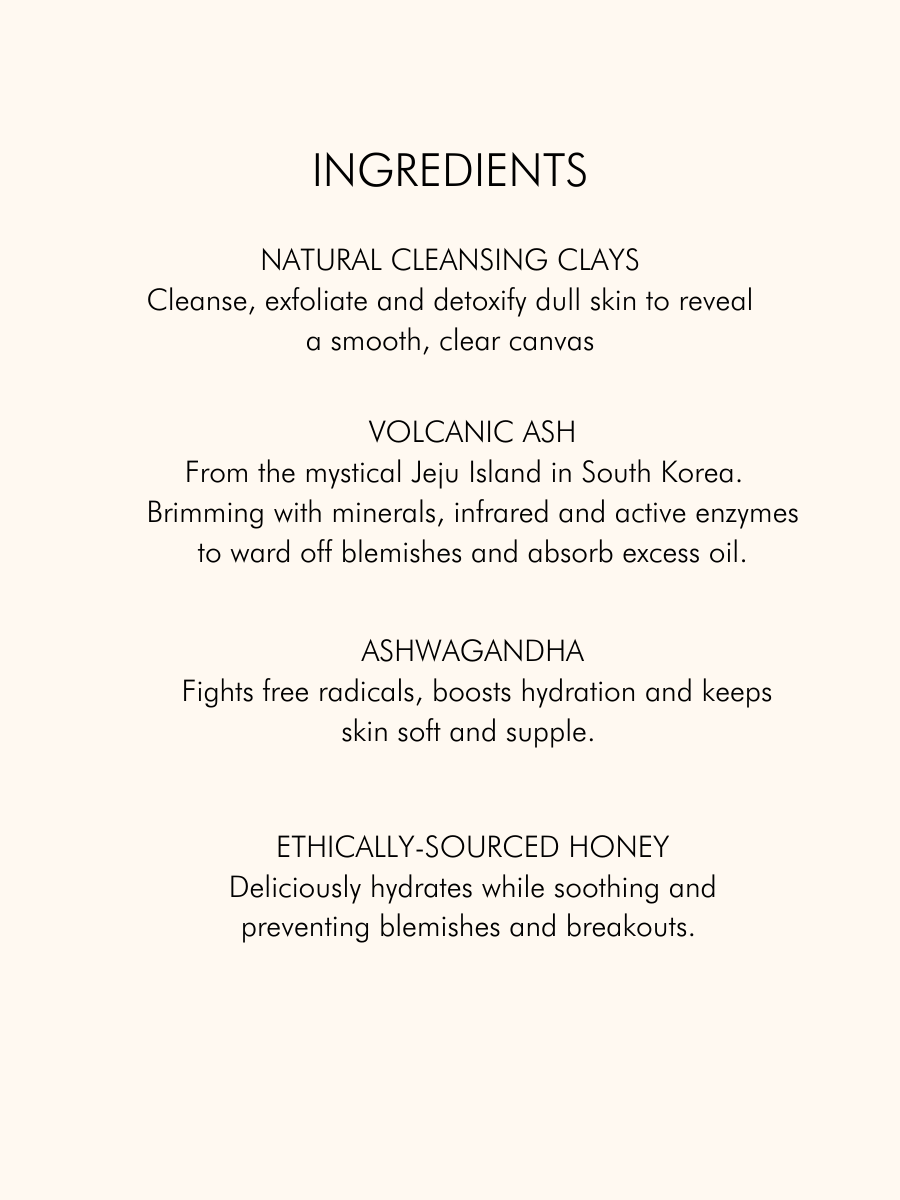 Ingredients in MARA Volcanic Sea Clay Detox Masque