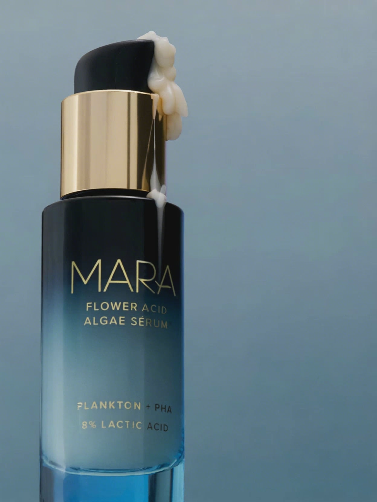 Flower Acid Algae Serum being pumped out